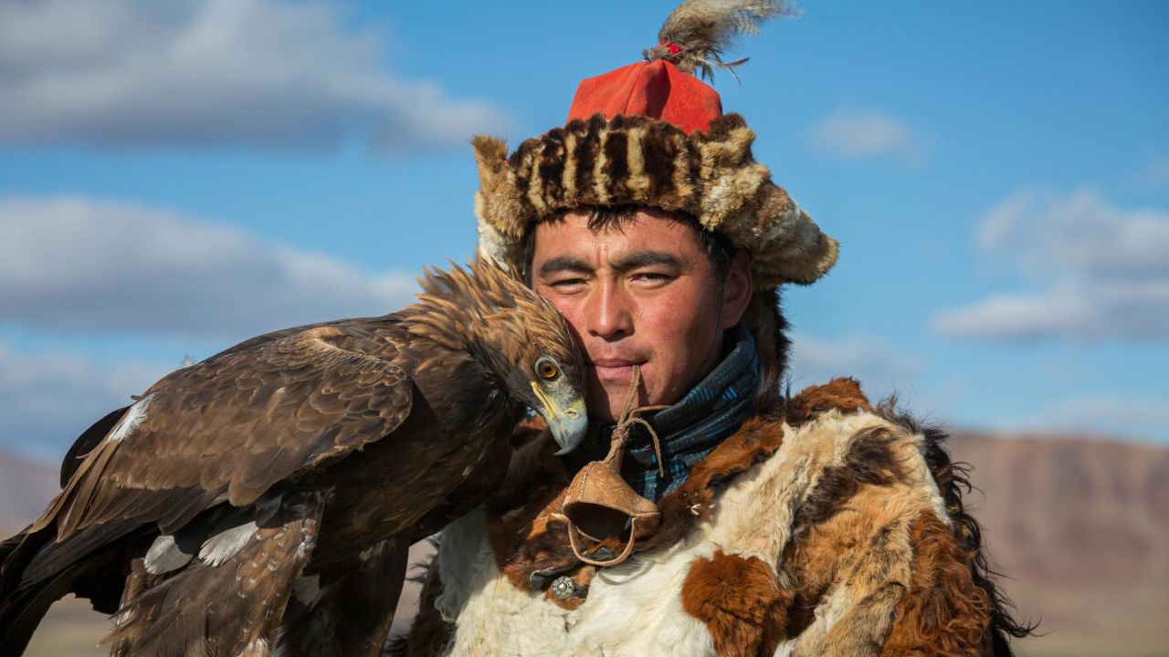 Jenisbek Tserik, whose name means "steel warrior," is a semi-nomadic Kazakh.  