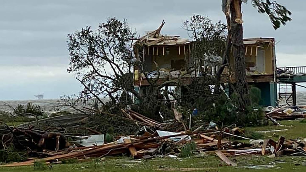 Homes and other structures in Gulf Shores, Alabama, were severely damaged Wednesday.