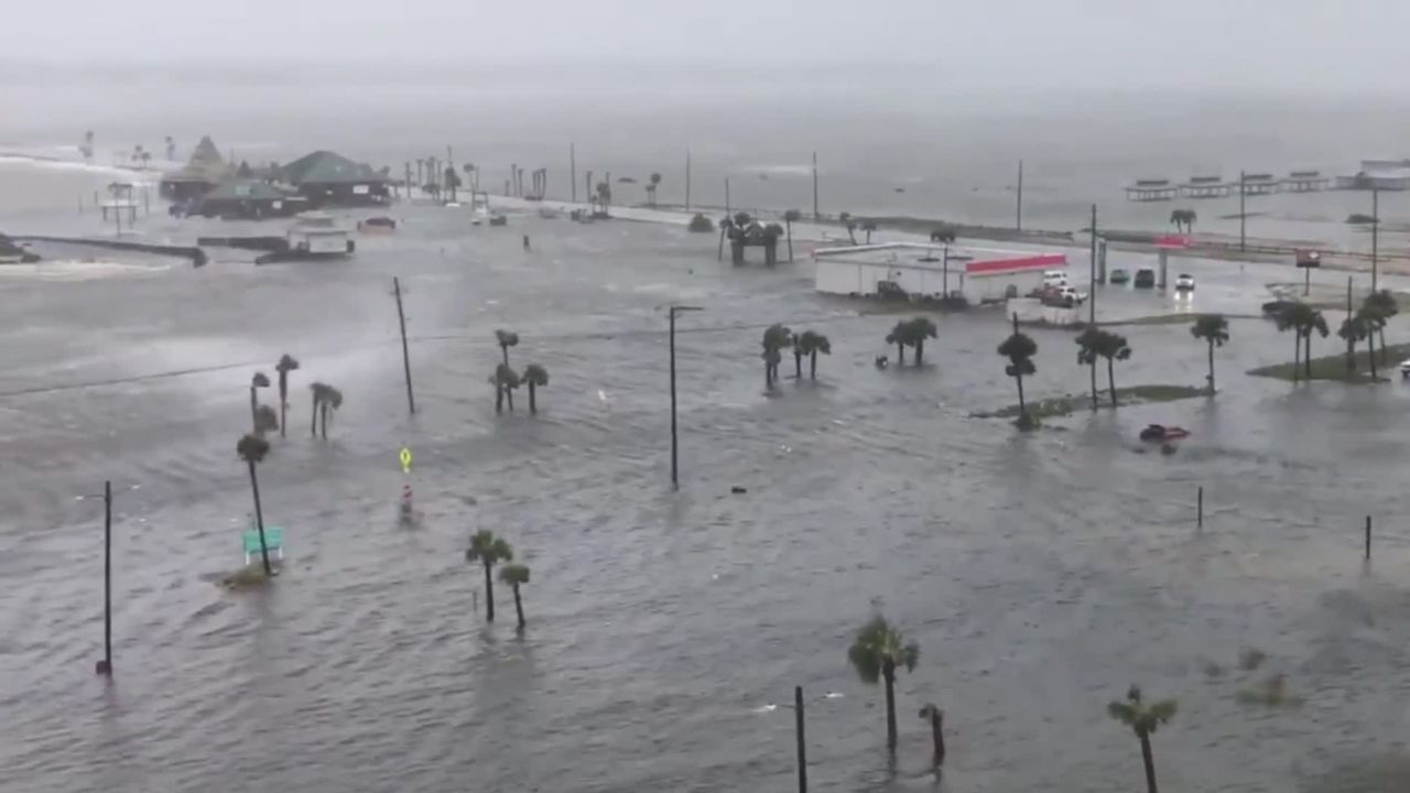 Flooding was severe in Navarre Beach, Florida.