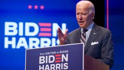 Democratic presidential candidate former Vice President Joe Biden speaks after participating in a coronavirus vaccine briefing with public health experts, Wednesday, Sept. 16, 2020, in Wilmington, Del. (AP Photo/Patrick Semansky)