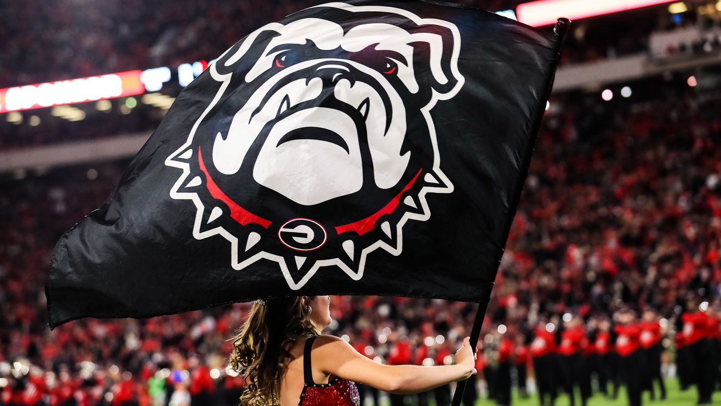 The Georgia Redcoat Marching Band performs on the field during a game between the Georgia Bulldogs and the Missouri Tigers at Sanford Stadium on November 9, 2019 in Athens, Georgia.