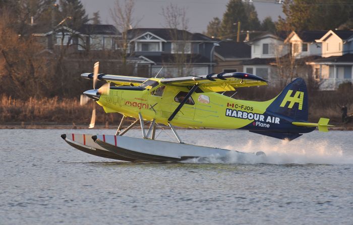 In December 2019, Canadian airline Harbour Air flew the world's first all-electric, zero-emission commercial aircraft. The six-seater seaplane was retrofitted with magniX's magni500 all-electric motor. Harbour Air -- which carries <a href="index.php?page=&url=https%3A%2F%2Fwww.harbourair.com%2Fabout%2Fcorporate-responsibility%2F" target="_blank" target="_blank">half a million passengers</a> annually -- hopes to become the world's first all-electric airline. 