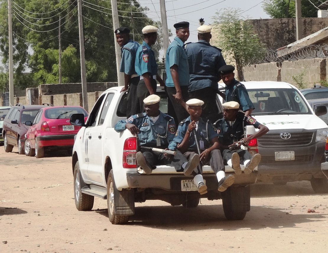 A team of Islamic sharia enforcers called Hisbah on patrol in the northern Nigerian city of Kano.