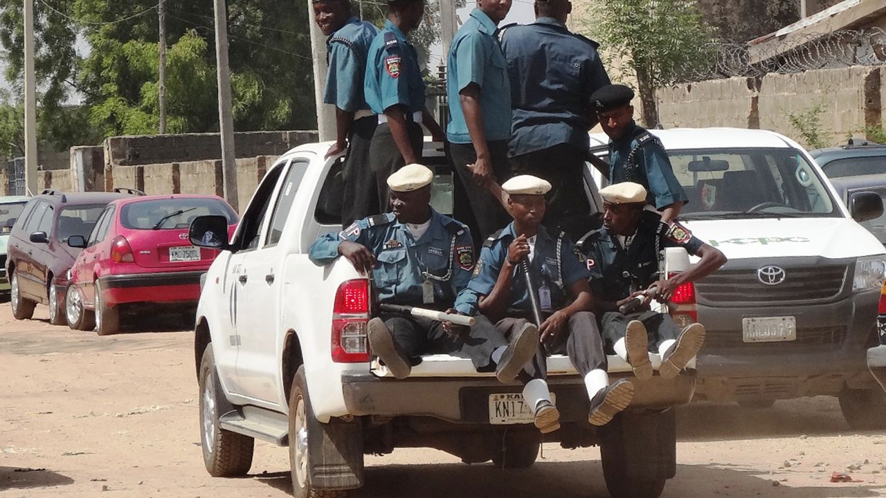 A team of Islamic sharia enforcers called Hisbah on patrol in the northern Nigerian city of Kano.
