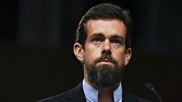 Jack Dorsey, co-founder and chief executive officer of Twitter Inc., listens during a Senate Intelligence Committee hearing in Washington, D.C., U.S., on Wednesday, Sept. 5, 2018. Lawmakers from both sides of the aisle have increased pressure on technology companies on Russian interference in the 2016 presidential campaign and other election meddling as well as issues including alleged anti-conservative bias and antitrust questions. Photographer: Andrew Harrer/Bloomberg via Getty Images