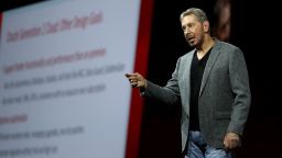 Oracle co-founder and Chairman Larry Ellison delivers a keynote address during the Oracle OpenWorld on October 22, 2018 in San Francisco, California. The Oracle co-founder and Chairman kicked off the annual Oracle OpenWorld conference that runs through October 25th.  (Photo by Justin Sullivan/Getty Images)