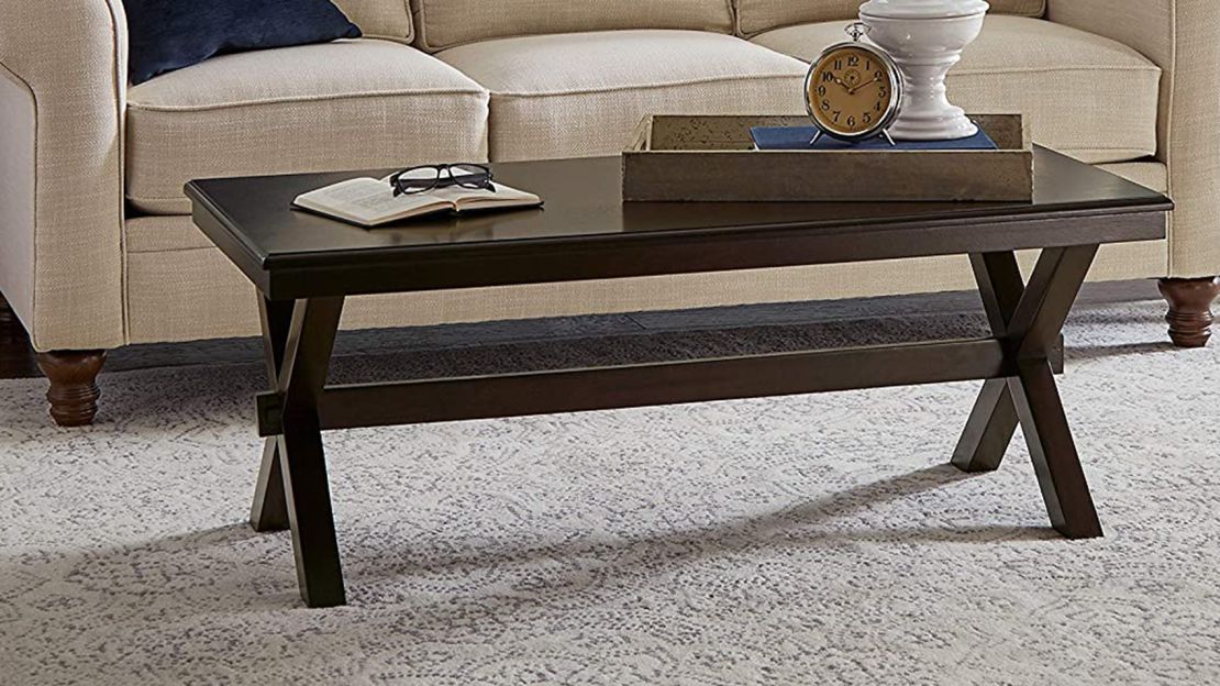 Ravenna Home Flush Mount Wood Cross Coffee Table