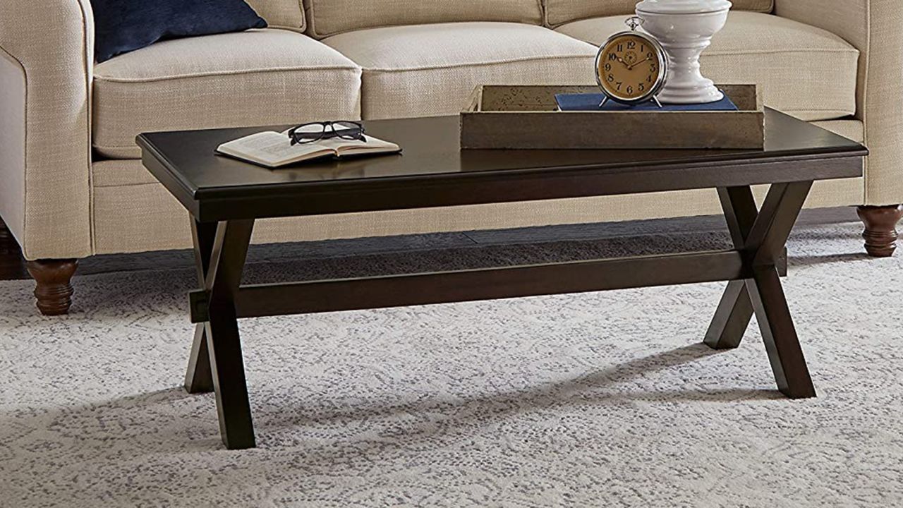 Ravenna Home Flush Mount Wood Cross Coffee Table