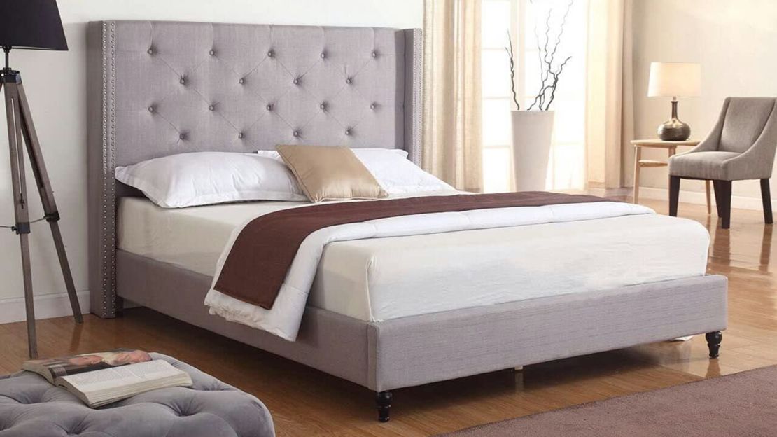 Home Life Premiere Classics Linen Headboard Platform Bed