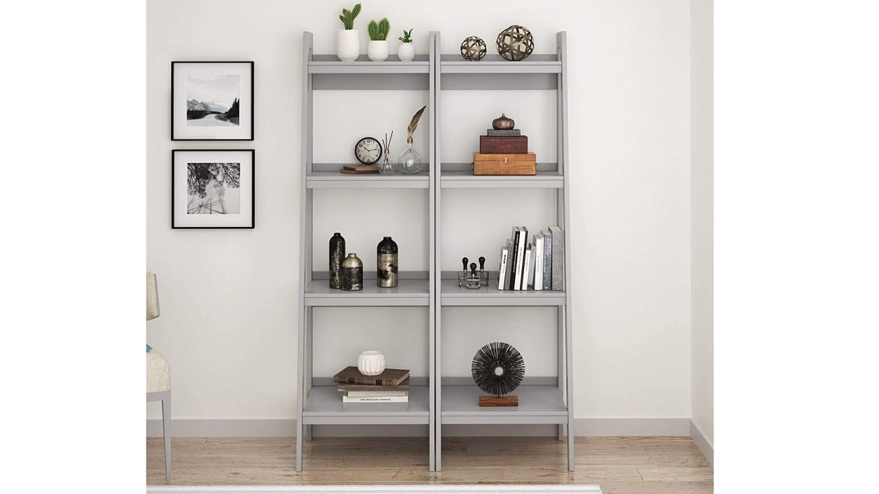 Ameriwood Home Lawrence 4 Shelf Ladder Bookcase Bundle