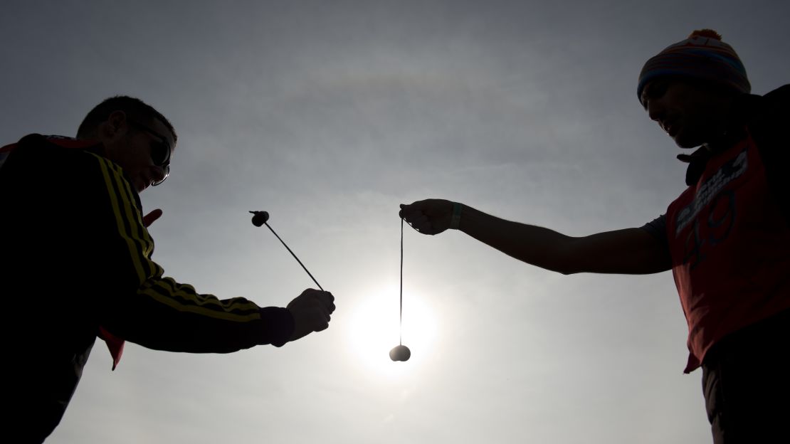 The conker is the seed of the horse chestnut tree, and the aim of a conkers match is to smash your opponent's conker by striking it with another conker attached to a string.  