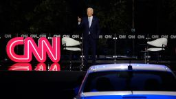 Democratic presidential nominee Joe Biden speaks at the CNN Presidential Town Hall in Scranton, Pennsylvania, on Thursday, September 17, 2020. (Gabriella Demczuk for CNN)
