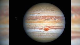 This latest image of Jupiter, taken by the NASA/ESA Hubble Space Telescope on 25 August 2020, was captured when the planet was 653 million kilometres from Earth. Hubble's sharp view is giving researchers an updated weather report on the monster planet's turbulent atmosphere, including a remarkable new storm brewing, and a cousin of the Great Red Spot changing colour — again. The new image also features Jupiter's icy moon Europa.