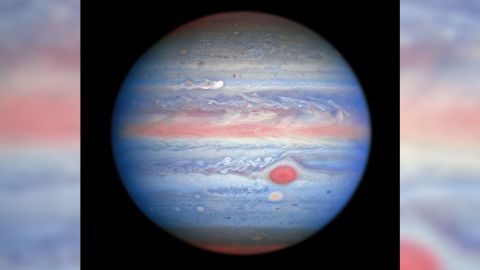 This multiwavelength observation of Jupiter by Hubble provides a new perspective of the gas giant. 