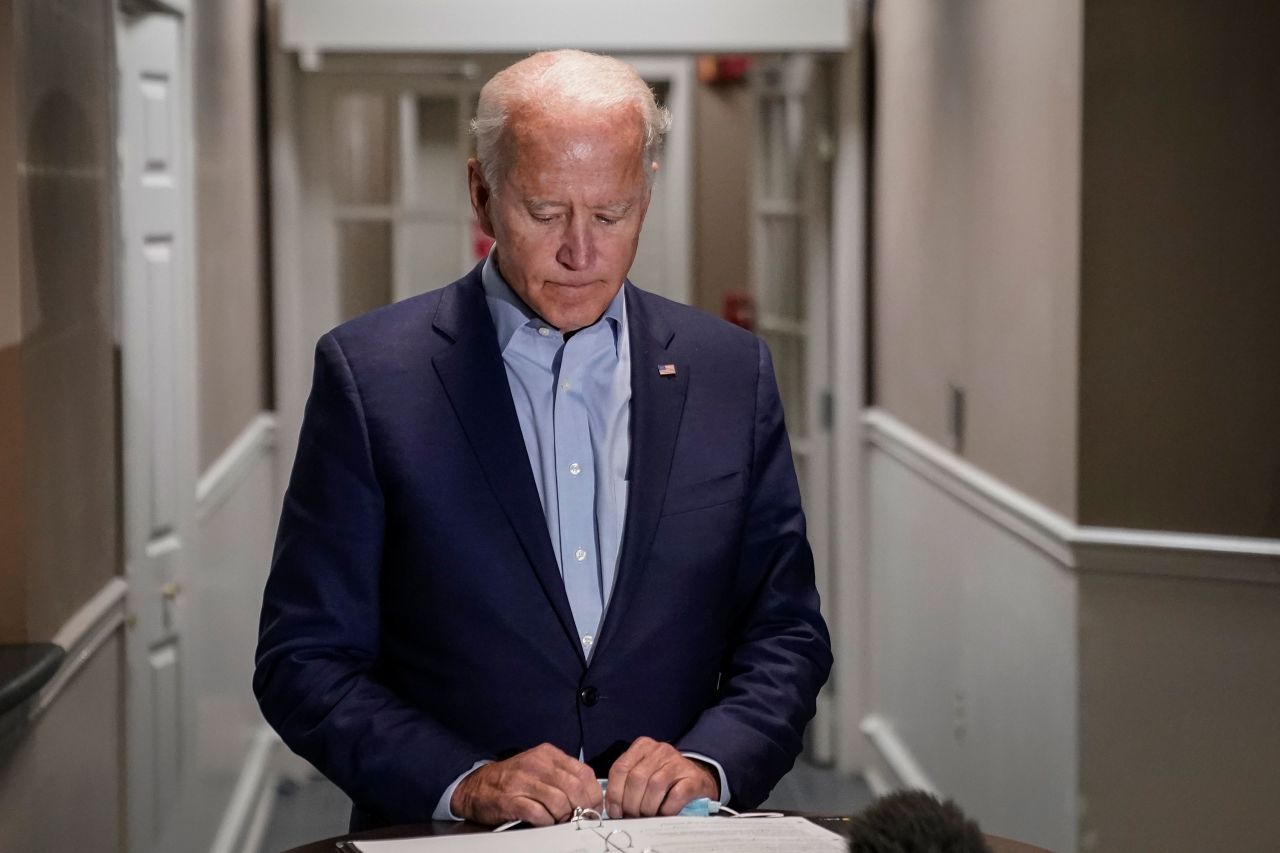 Democratic presidential nominee <a href="https://www.cnn.com/us/live-news/ruth-bader-ginsburg-death-live-updates/h_313cd86841ff89edc3d55da1cd6796b5" target="_blank">Joe Biden speaks to reporters</a> about Ginsburg upon arriving at an airport in Delaware on September 18. "My heart goes out to all those who cared for her and care about her," Biden said. "She practiced the highest American ideals as a justice; equality and justice under the law, and Ruth Bader Ginsburg stood for all of us. As I said, she was a beloved figure."