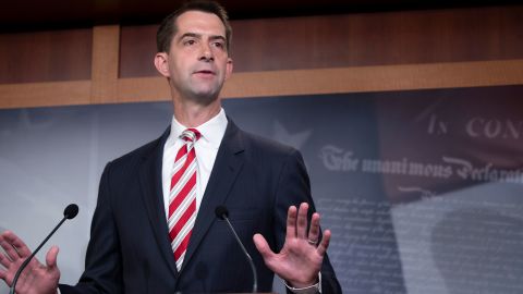 Sen. Tom Cotton, a Republican from Arkansas, attends a press conference in July 2020 in Washington, D.C.