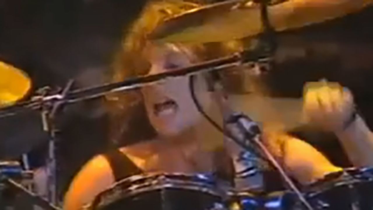 Here is Ed Bettintelli drumming at the Cat Club in New York City in the late '80s.