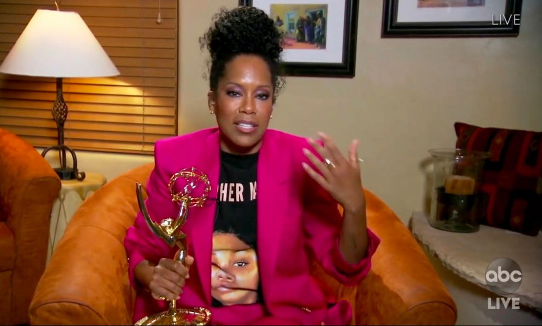 Regina King accepts the award for outstanding lead actress in a limited series or movie for "Watchmen"