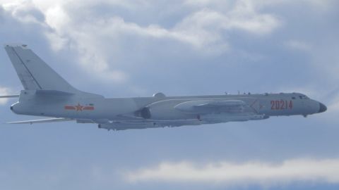 A Chinese H-6 bomber intercepted by Taiwanese planes over the Taiwan Strait in September.
