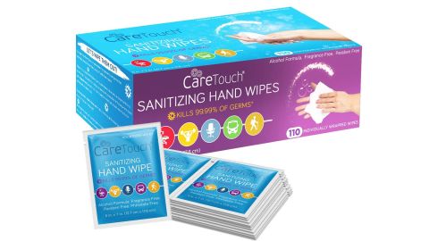 Care Touch Hand Sanitizing Wipes, 110-Pack