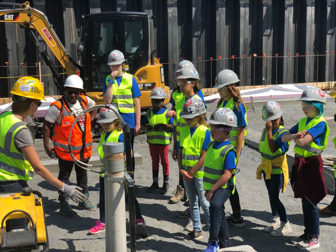 At the end of every Tools & Tiaras camp, Judaline Cassidy takes participants on a contruction site tour. 