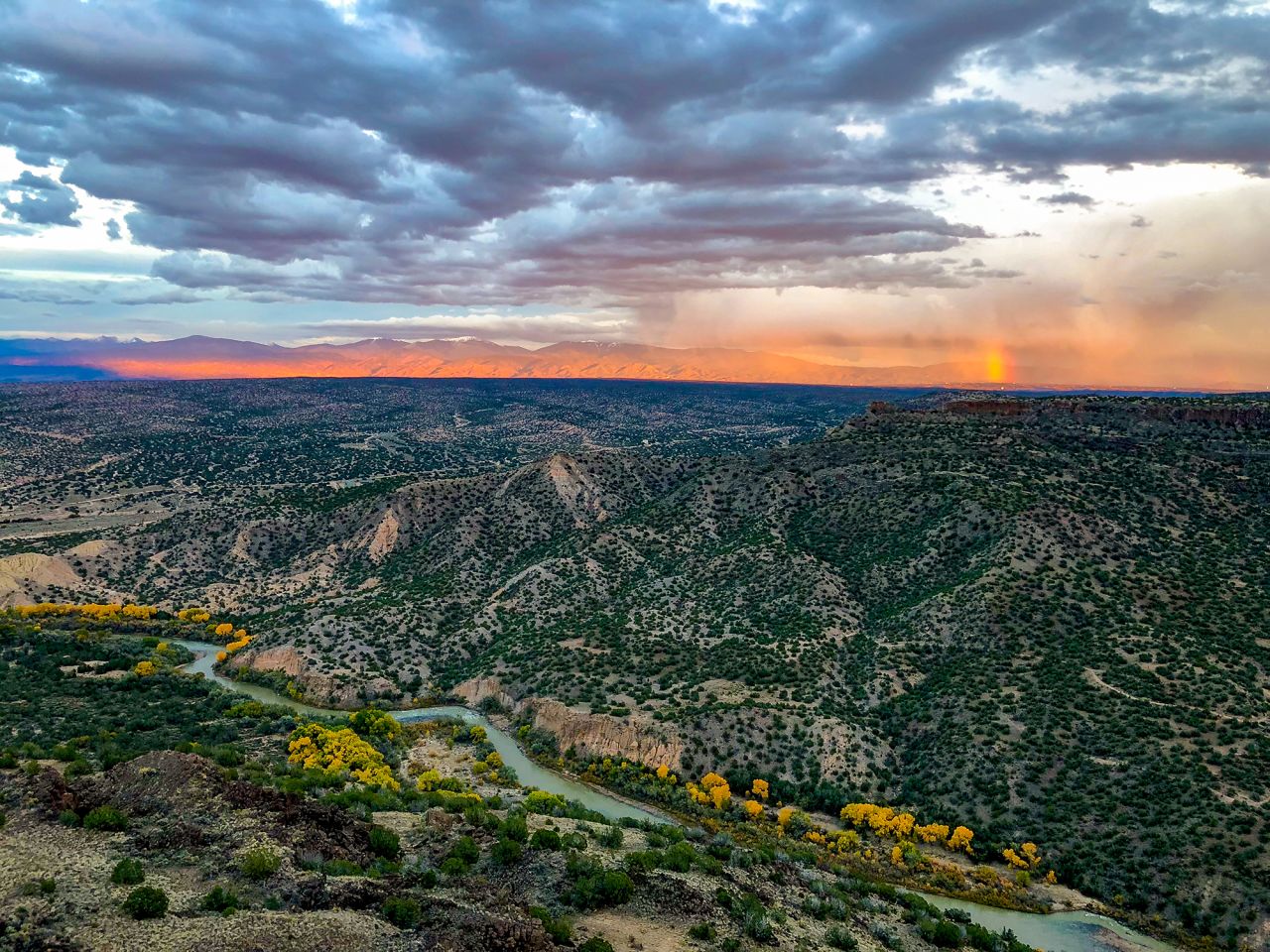 The sun sets over Los Alamos County during the fall of 2018.