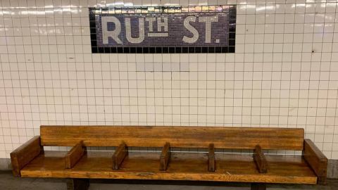 A subtle tribute to Justice Ruth Bader Ginsburg seen in a New York City subway.