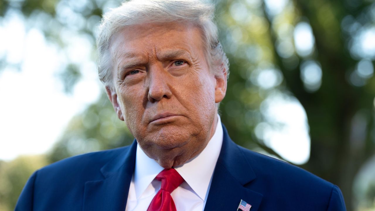 US President Donald Trump speaks to the media prior to departing from the South Lawn of the White House in Washington, DC, September 21, 2020, as he travels to Ohio.