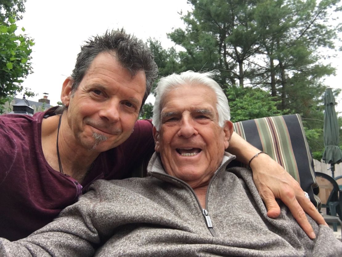 Ed Bettinelli (left) with his 89-year-old father, Ramon Bettinelli, last summer. Ramon died from Covid-19 in April of this year.