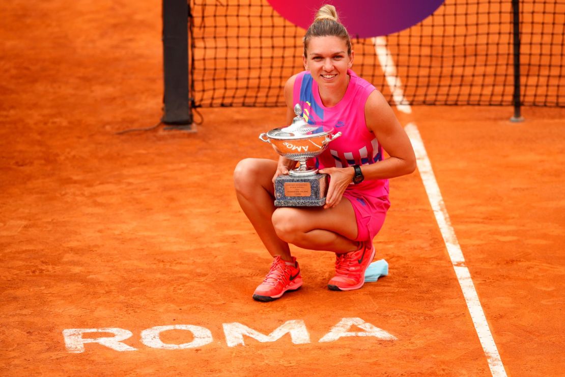 Halep secured her first title at the Italian Open.