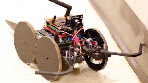 Roboticists designed this robot, called a Mini-Wheg, to mimic the walking behavior of a cockroach.
