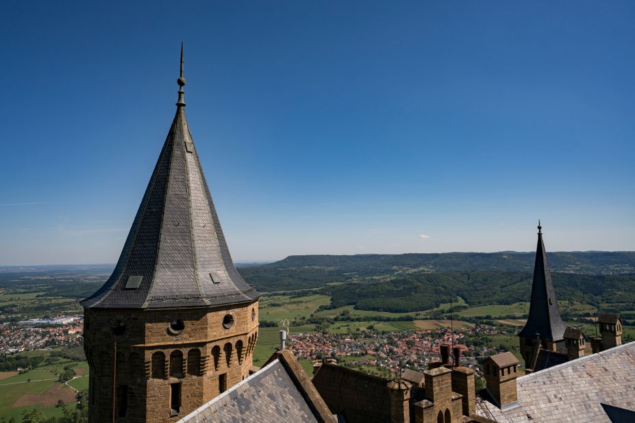 The view from the tower of Hohenzollern Castle.