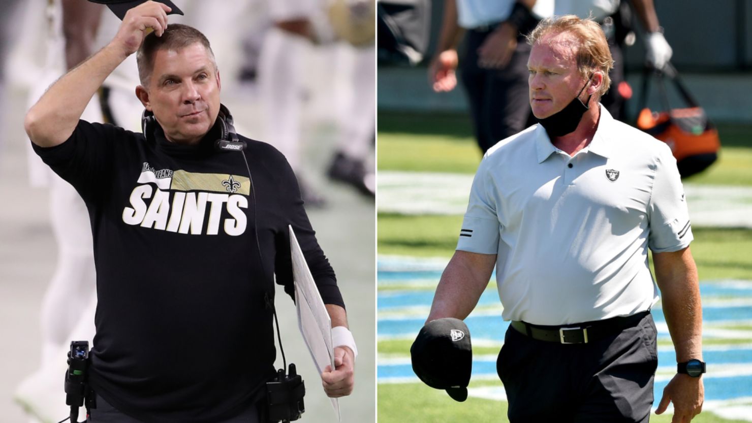 Sean Payton of the Saints and Jon Gruden of the Raiders were each fined $100,000, a league source told CNN.