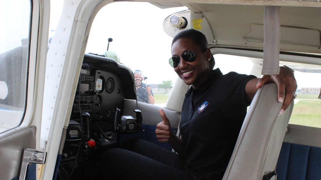 <strong>Sisters of the Skies:</strong> C. Angel Hughes is an active duty US military pilot who founded organization Sisters of the Skies in 2015 to foster a community of Black female pilots.