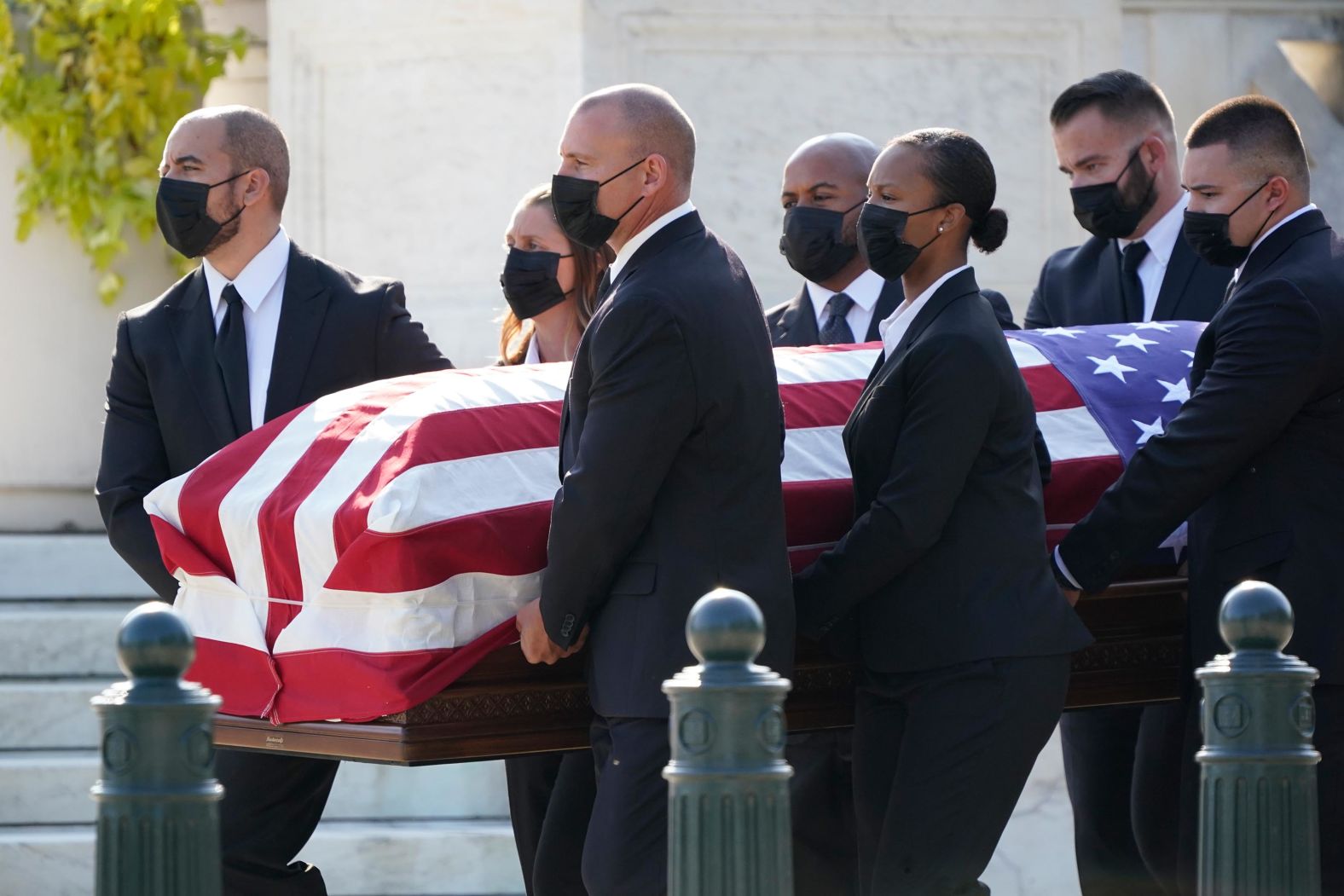 Several of Ginsburg's clerks serve as pallbearers.