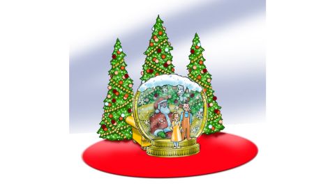 In some malls, Santa will sit inside a giant snow globe this year.