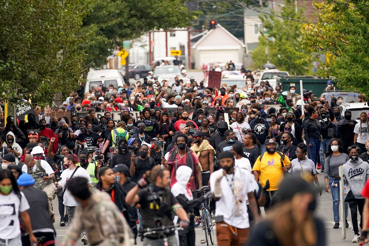Protesters fill the streets of Louisville following the announcement from the state's attorney general.