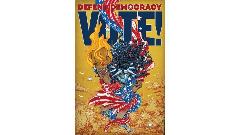 Yuko Shimizu, "Defend Democracy (Lady Liberty)"