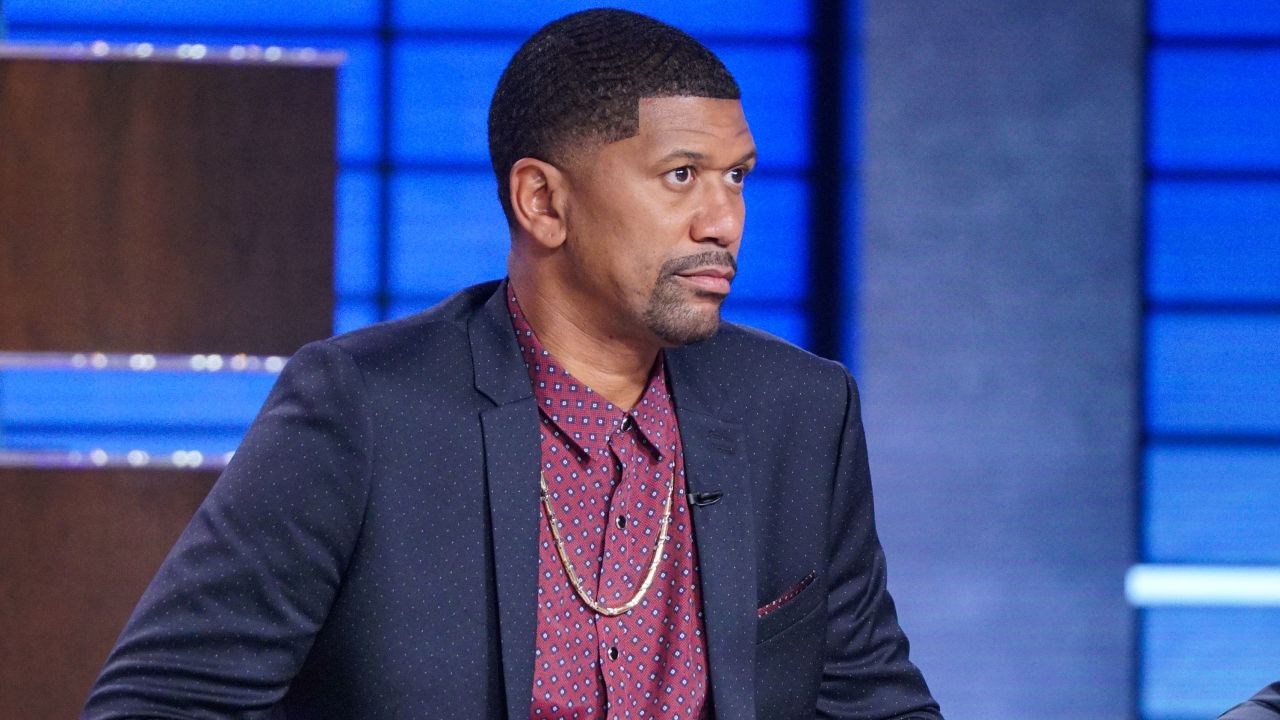 Jalen Rose appears in 2019 on a TV game show.