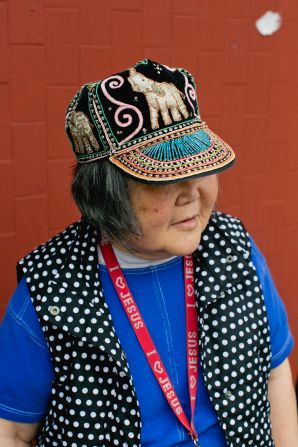 One of the book's subjects, who is identified simply as Ms. Chen, is pictured in a sparkly embroidered cap bought in Thailand nearly two decades earlier.