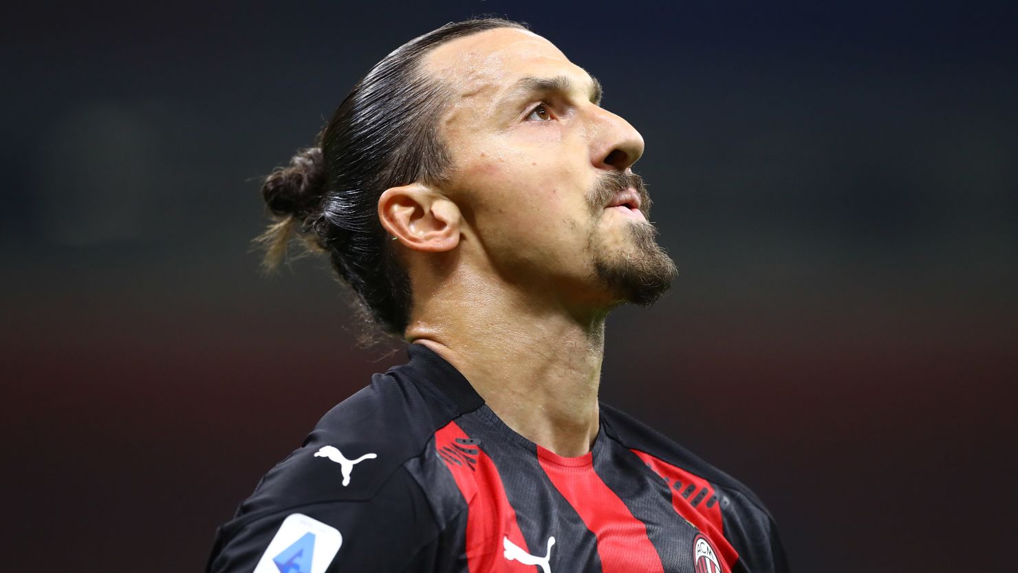 Zlatan Ibrahimović of AC Milan reacts during the Serie A match between AC Milan and Bologna FC at Stadio Giuseppe Meazza on September 21, 2020. Ibrahimović will miss Thursday's game against Bodø/Glimt.