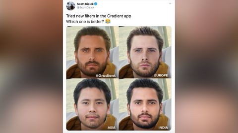 Disick posted images from the app on Twitter and Instagram. 
