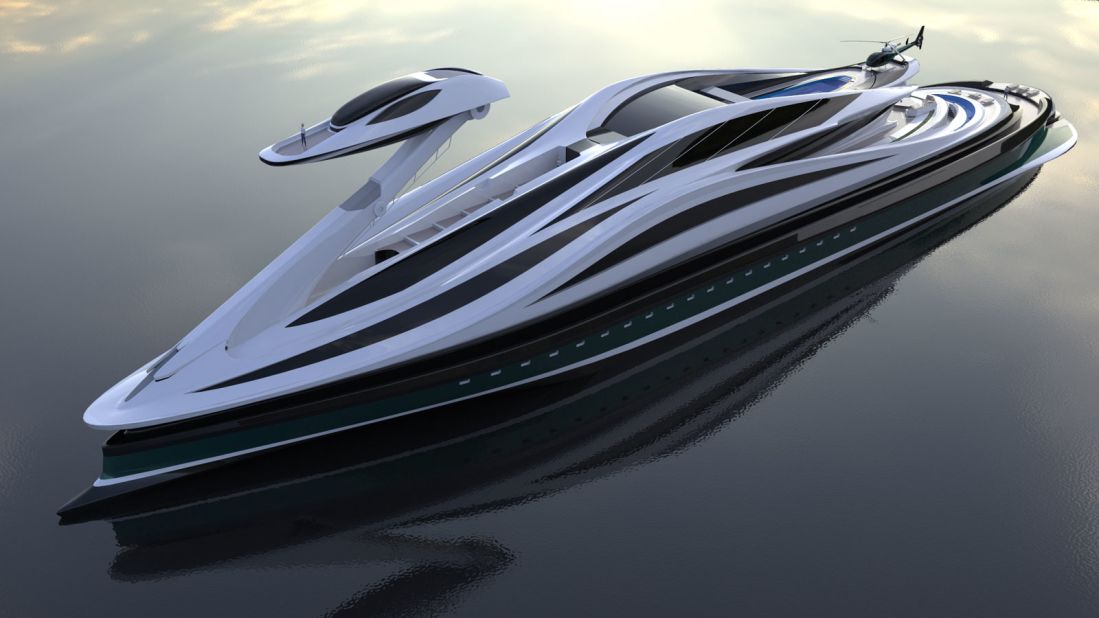<strong>Avanguardia: </strong>This<strong> </strong>megayacht concept from the Lazzarini Design Studio, shown here in a rendering, is shaped like a gigantic swan thanks to its detachable "head," which acts as a control tower.