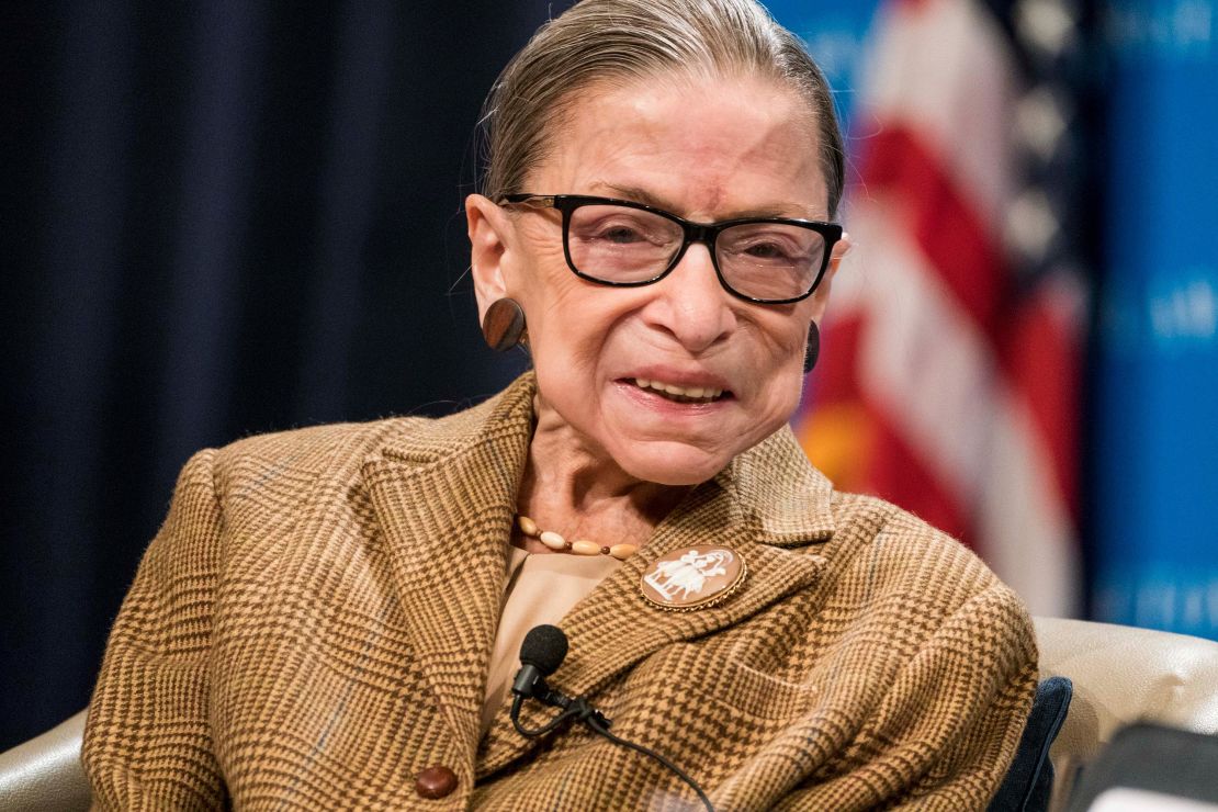 Ginsburg participates in a discussion at the Georgetown University Law Center on February 10, 2020 in Washington, DC.