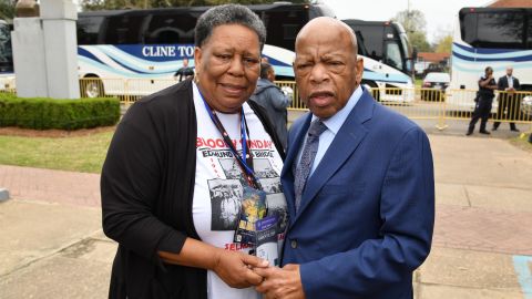  Joanne Bland with John Lewis in Selma, Alabama in 2019. (Credit: Stephane Kossmann)