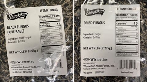 These dried wood ear mushrooms have been recalled due to potential salmonella contamination. 