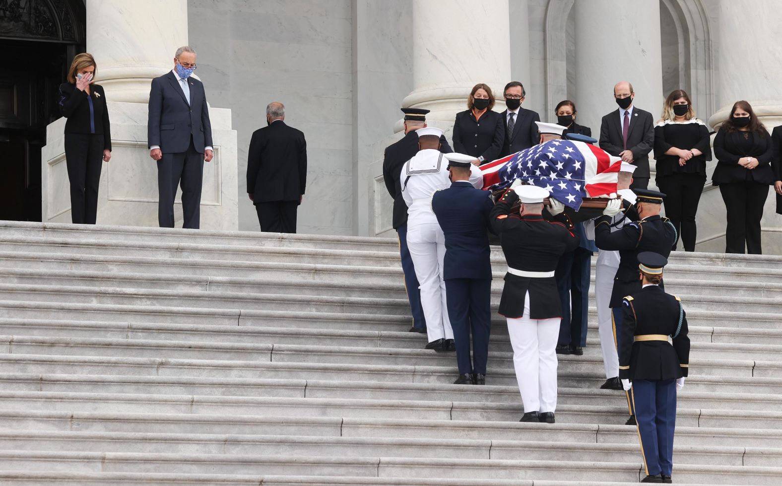 Ginsburg's casket is carried into the US Capitol on Friday.