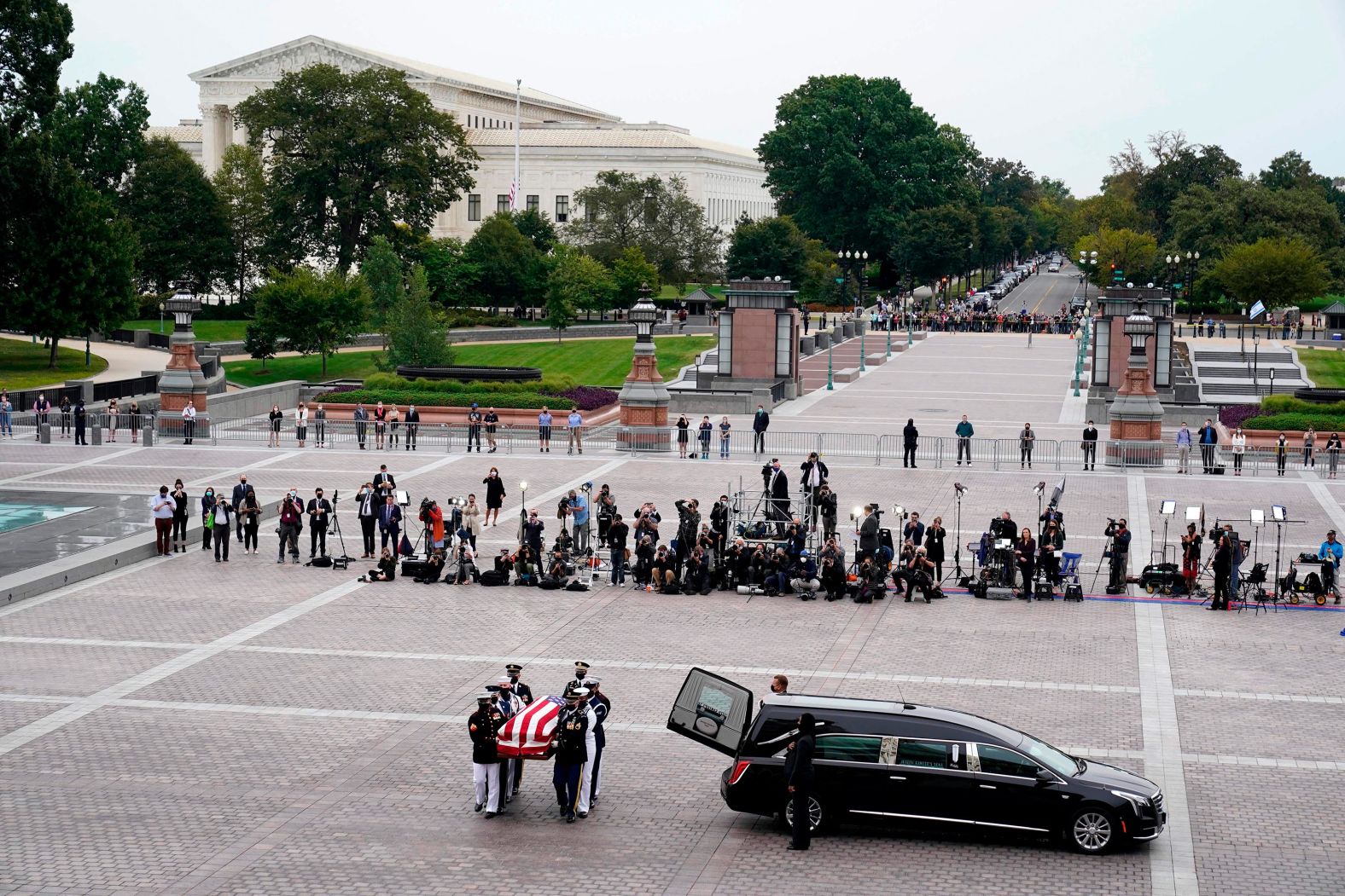 Ginsburg's casket arrives at the US Capitol on Friday.