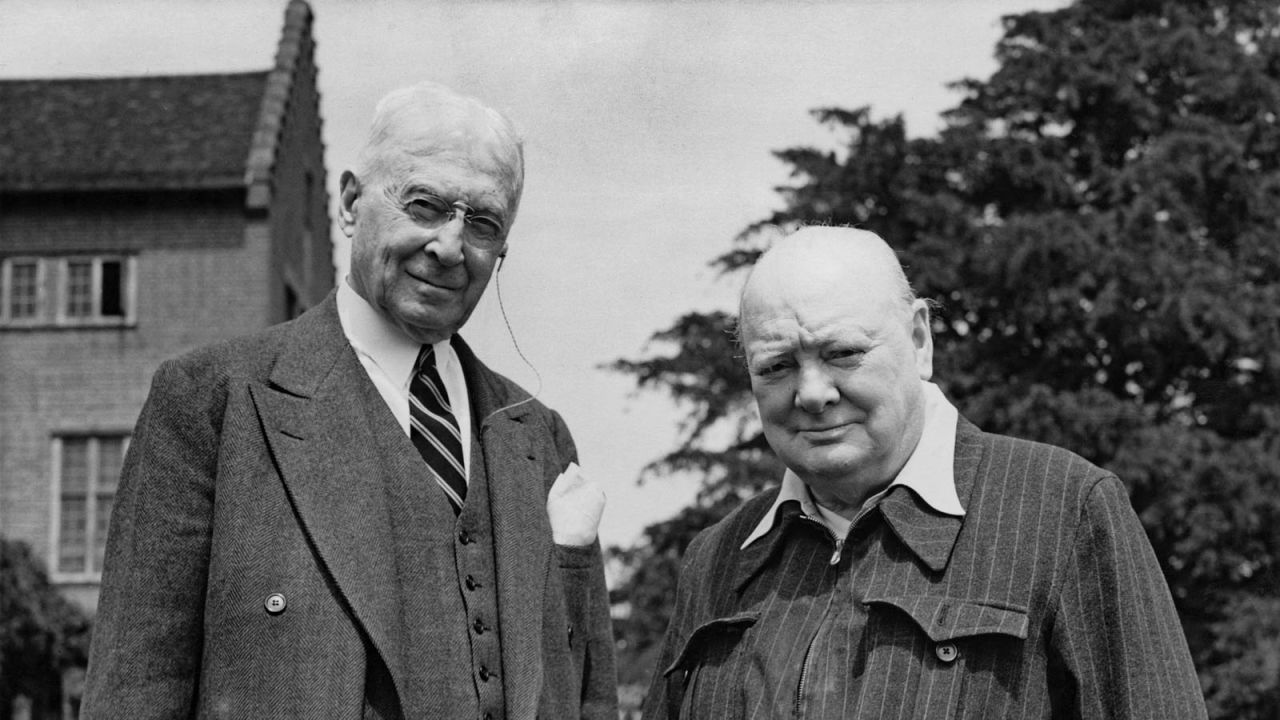 The report's mention of Winston Churchill, right, pictured here at his Chartwell home, has sparked outrage.
