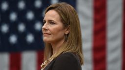 Judge Amy Coney Barrett is nominated to the US Supreme Court by President Donald Trump in the Rose Garden of the White House in Washington, DC on September 26, 2020. 